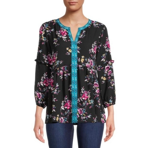 The Pioneer Woman 3/4 Sleeve Blouson Empire Tunic Top Womens Size XXXL - Picture 2 of 12